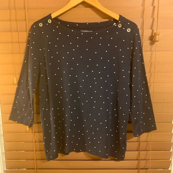 🔥Deep navy, Croft & Barrow 3/4th length top Sz XL - Picture 1 of 7